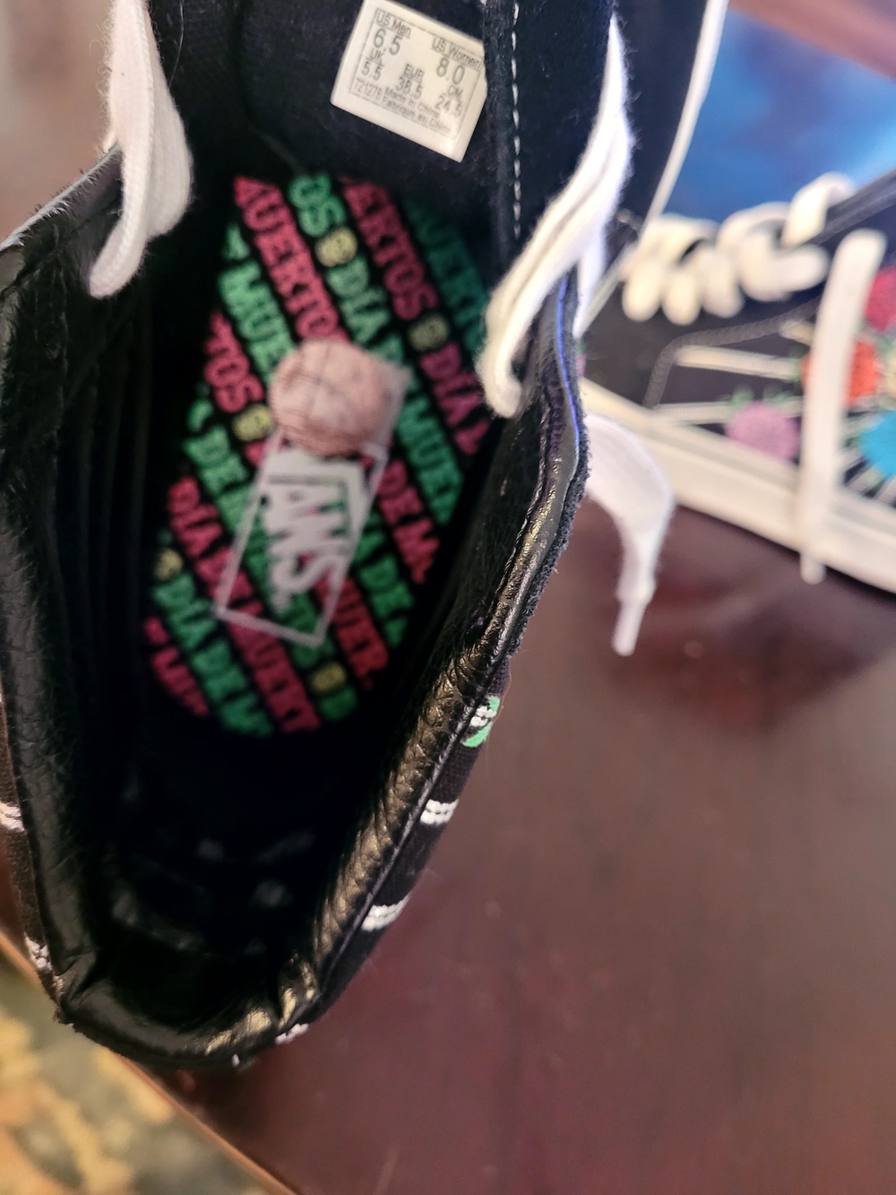 Vans Hi-Top Dia De Muertos Skate Shoes - Black/Multicolor - Picture 5 of 6